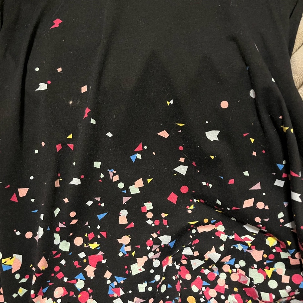 LuLaRoe Confetti Print Iris Tunic Size Medium EUC Unicorn Print! (Size Down 1-2) - Picture 2 of 6